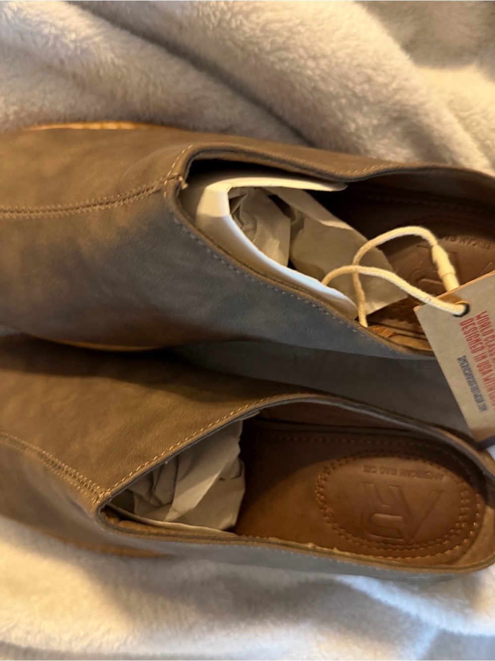 American Rag Taupe Slip-On Leather Mule